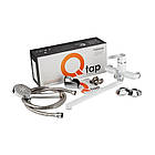 Змішувач для ванни Qtap Fresh WCR 005 New Чехія латунь білий хром з довгим виливом і душем, фото 2