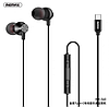 Навушники Type-C вакуумні з мікрофоном гарнітура REMAX Metal Wired Earphone RM-560 Чорний, фото 2