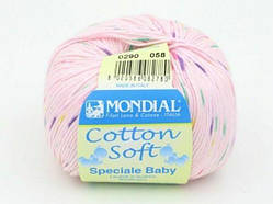 Пряжа бавовна Cotton Soft Коттон Софт Mondial рожевий меланжевий 0290