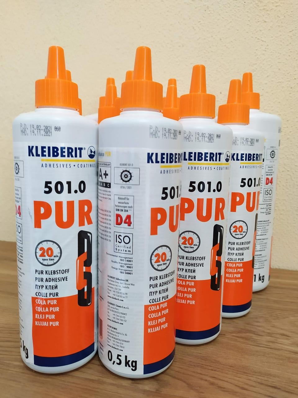 Клей Kleiberit PUR 501.0 D4 (0.5 кг) Поліуретановий клей Клейберіт ПУР