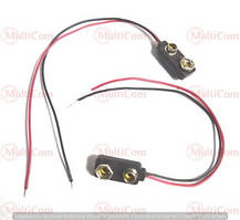 01-15-042. Гніздо тримач крони 9V, пластик, з проводами 15см