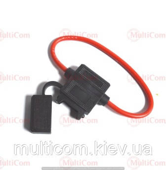 01-15-022. Тримач автозапобіжника W/8", 12AWG, з кабелем, чорний