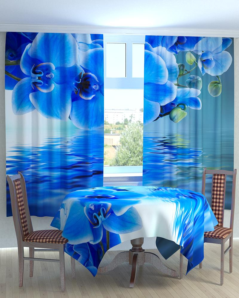 Фотоштори для кухні блакитна орхідея, фото 1
