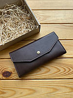 Шкіряний жіночий гаманець GRASE коричневий