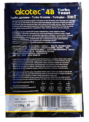 Сухі турбо дріжджі 48 Turbo Yeast Classic, фото 3