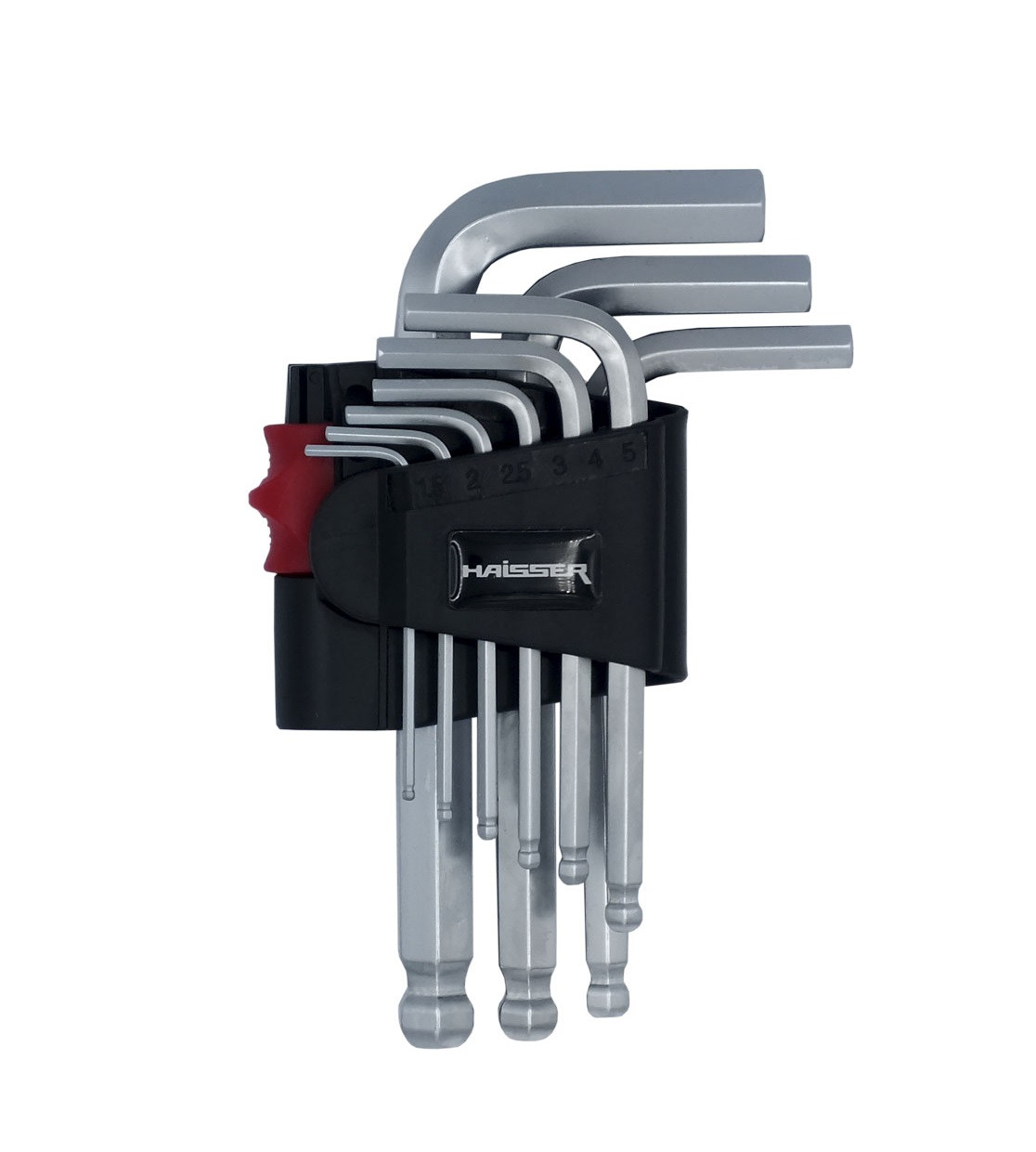 Набір шестигранних ключів Haisser HEX шароподобные, 9шт. (48112)