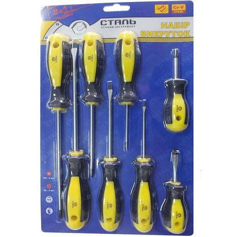 Набір викруток Сталь, 8шт. (49040), фото 1