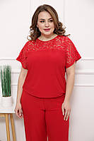 Красивая блуза Флоренция красный (52-70)