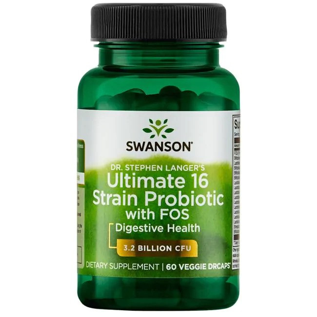 Swanson, Пробіотики 3 млрд ДЕЩО, Probiotics Dr. Langer's Ultimate 16 Strain, 60 капсул вегетаріанських