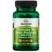 Swanson, Пробиотики 3 млрд КОЕ, Probiotics Dr. Langer's Ultimate 16 Strain, 60 вегетарианских капсул