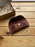 Шкіряний футляр для окулярів (чохол) коньячний (коричневий), фото 2