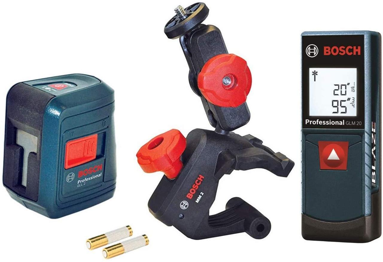 Комплект для лазерних вимірювань Bosch (Нівелір Bosch GLL 2 + MM 2 + Лазерний далекомір Bosch GLM 20)