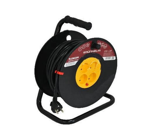 Подовжувач на котушці Grunhelm RL1G20M (2х1.0, 20м), фото 1