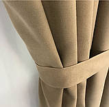 Комплект штор на тасьмі Штори 200х270 штори мікровелюр Штори з підхватами Колір Золотистий, фото 2