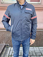 Куртка вітровка чоловіча укорочена синя на блискавці Madoc