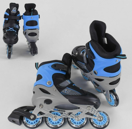 Ролики розсувні для хлопчика 20045-S Best Roller, розмір 30-33 колеса PVC, сині, фото 3