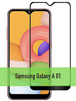 Захисне скло Samsung A01 (A015) 2,5 D \ Захисне скло на весь екран samsung A01 повна поклейка