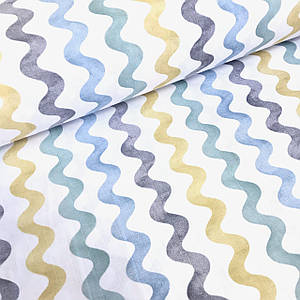 Тканина муслін Двошарова хвиля акварель м'ятно-блакитна на білому (шир. 1,7 м) (MS-S-0202)