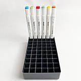 Підставка для маркерів на 60 предметів чорного кольору, органайзер для канцелярського приладдя, фото 4