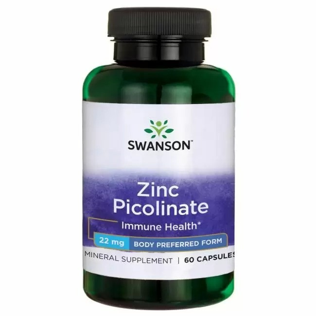 Цинк піколінат 22 мг Swanson Zinc Picolinate антиоксидант для зору імунітету 60 капсул