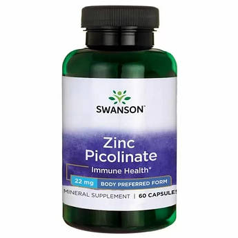 Піколінат Цинку Swanson Zinc Picolinate 22 мг 60 капсул