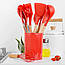 Кухонне приладдя Kitchen & dining червоний набір силіконовий кухонне начиння 12 предметів дерево силікон, фото 6