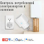 Розумна розетка Wi-Fi управління Wi-smart Plug квадратна розетка з таймером з голосовим управлінням, фото 5