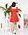 Плаття в горох приталене, арт 427, колір червоний, фото 4