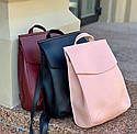 Рюкзак жіночий трансформер бордового кольору на плече молодіжна міська сумка бордова рюкзак портфель, фото 6