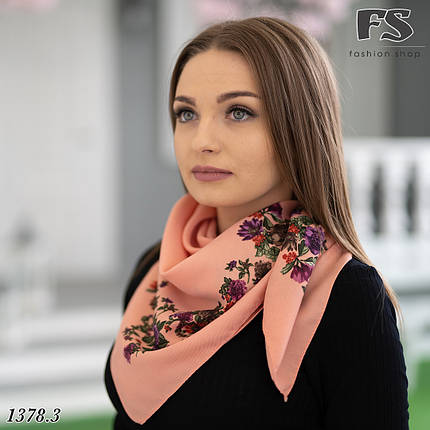 Жіноча вовняна хустина Квітковий Віночок, фото 2