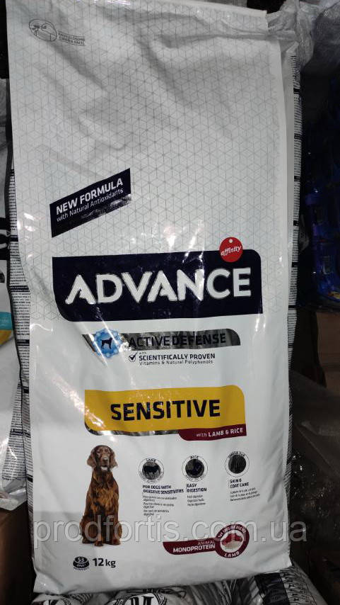 Advance Dog Med/Maxi Sensitive Lamb & Rice для взрослых собак с ягненком и рисом (12 кг) - фото 1 - id-p1362210655