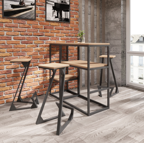 Купить Комплект Барная стойка для кухни + 3 барных стула Зетт ЛОФТ ...