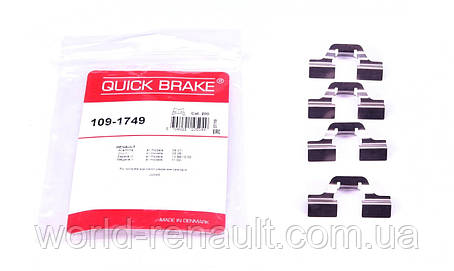 QUICK BRAKE (Данія) 109-1749 — Комплект притискних пластинок задніх колодок на Renault Scenic 2, фото 1