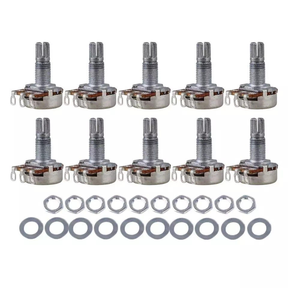 Потенціометри B250 для гітари електрогітари потенціометр 18 мм резистор сірі, фото 1