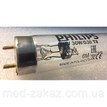Лампа бактерицидна PHILIPS TUV 30W 1SLV/25 (безозонова)