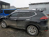 Вітровики з хромом молдингом (неіржавка сталь), дефлектори вікон Nissan X-Trail (T-32)/Nissan Rogue 2014-, фото 5