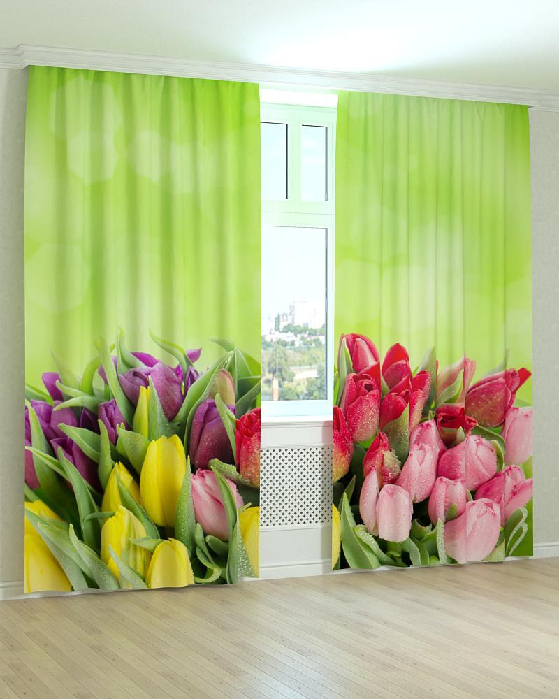 Фотошторы разноцветные тюльпаны - фото 1 - id-p591171714