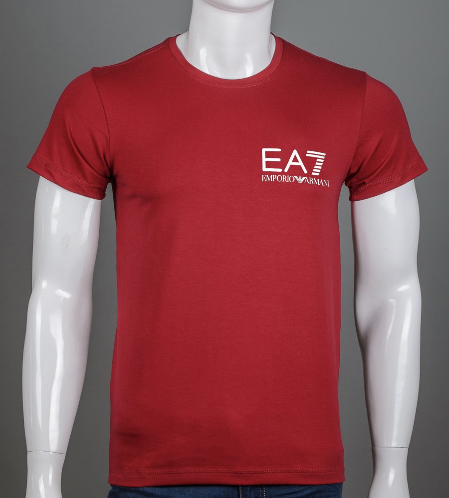 Футболка чоловіча EA7 Armani 2155м (Уп.4шт M-XXL), Бордовий