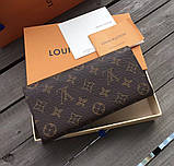 Жіночий шкіряний гаманець в стилі Louis Vuitton (60136) crimson Lux, фото 3