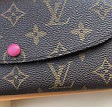 Жіночий шкіряний гаманець в стилі Louis Vuitton (60136) crimson Lux, фото 6