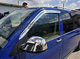 Дефлектори вікон, хромовані (вітровики) Volkswagen Transporter T5/T6 2003- (Autoclover B483), фото 6