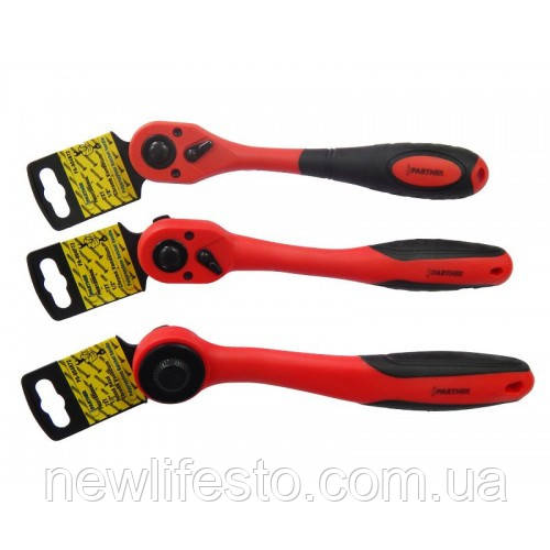 Тріскачка з прогумованої протиковзкою рукояткой1/2" (72зуб.) (PA-804B72) Partner
