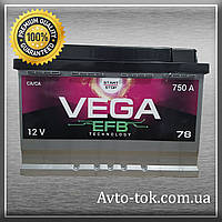 Акумулятор Vega EFB 6CT-78-0 78 Ah/750A R+ 0 (ВЕГА) WESTA (ВЕСТА) Автомобільний АКБ Кислотний Україна НДС