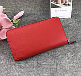 Жіночий шкіряний гаманець на блискавці H (506) червоний, фото 3