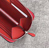 Жіночий шкіряний гаманець на блискавці H (506) червоний, фото 6