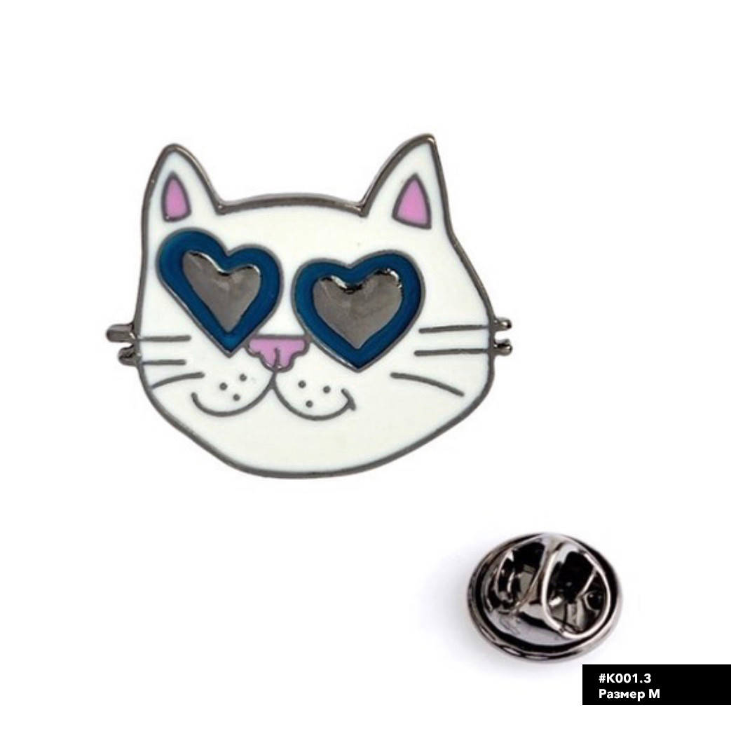 Значок металевий Пін Pin City-A Кіт Кохання №920
