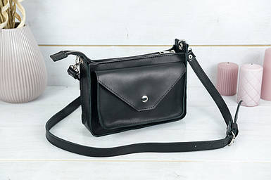 Жіноча сумка Амелія з натуральної шкіри колір Черний