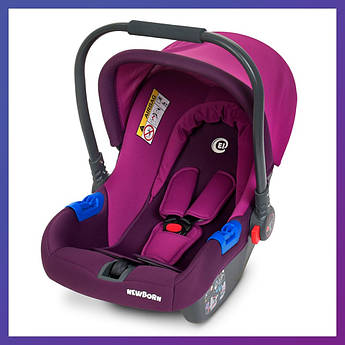 Дитяче автокрісло-бебікокон автолюлька для новонароджених група 0+ (0-13 кг) El Camino ME 1009-2 фіолетове