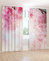 Фото шторы розовая ветка 3д