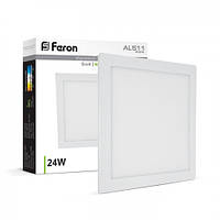 Светодиодный светильник Feron AL511 24W 4000К (LED панель) квадратный белый